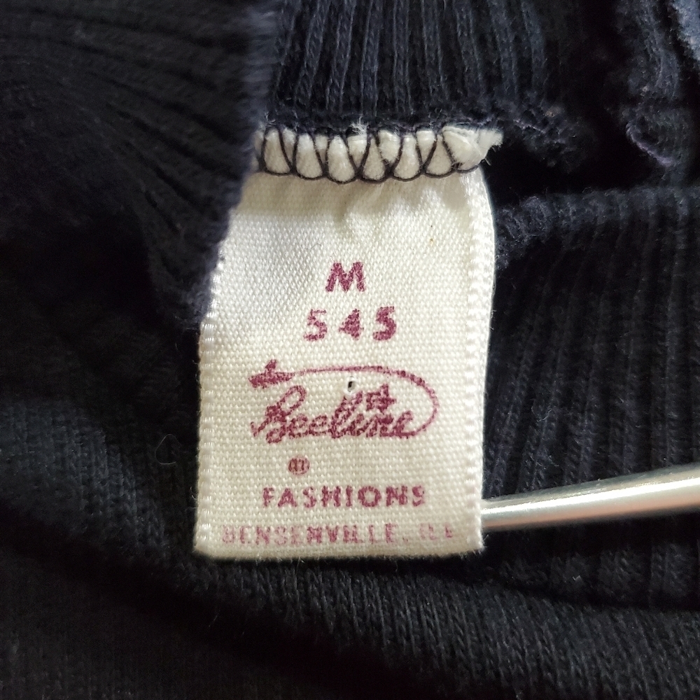 2277 * Beeline Sleeveless High Neck Top Black Size M Vintage 60s 70s - Picture 3 of 6